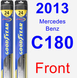 Front Wiper Blade Pack for 2013 Mercedes-Benz C180 - Hybrid