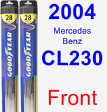 Front Wiper Blade Pack for 2004 Mercedes-Benz CL230 - Hybrid