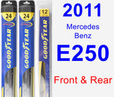 Front & Rear Wiper Blade Pack for 2011 Mercedes-Benz E250 - Hybrid