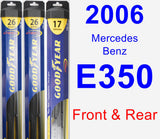 Front & Rear Wiper Blade Pack for 2006 Mercedes-Benz E350 - Hybrid