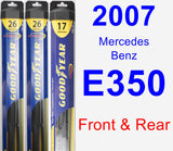 Front & Rear Wiper Blade Pack for 2007 Mercedes-Benz E350 - Hybrid