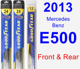 Front & Rear Wiper Blade Pack for 2013 Mercedes-Benz E500 - Hybrid