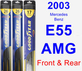 Front & Rear Wiper Blade Pack for 2003 Mercedes-Benz E55 AMG - Hybrid
