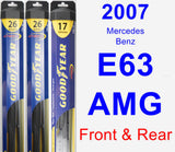 Front & Rear Wiper Blade Pack for 2007 Mercedes-Benz E63 AMG - Hybrid