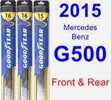Front & Rear Wiper Blade Pack for 2015 Mercedes-Benz G500 - Hybrid