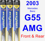 Front & Rear Wiper Blade Pack for 2003 Mercedes-Benz G55 AMG - Hybrid