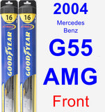 Front Wiper Blade Pack for 2004 Mercedes-Benz G55 AMG - Hybrid