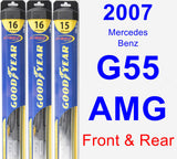 Front & Rear Wiper Blade Pack for 2007 Mercedes-Benz G55 AMG - Hybrid