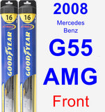 Front Wiper Blade Pack for 2008 Mercedes-Benz G55 AMG - Hybrid