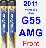 Front Wiper Blade Pack for 2011 Mercedes-Benz G55 AMG - Hybrid