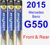 Front & Rear Wiper Blade Pack for 2015 Mercedes-Benz G550 - Hybrid