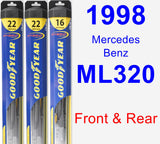 Front & Rear Wiper Blade Pack for 1998 Mercedes-Benz ML320 - Hybrid