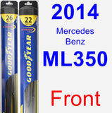 Front Wiper Blade Pack for 2014 Mercedes-Benz ML350 - Hybrid