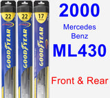 Front & Rear Wiper Blade Pack for 2000 Mercedes-Benz ML430 - Hybrid