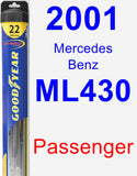 Passenger Wiper Blade for 2001 Mercedes-Benz ML430 - Hybrid