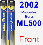 Front Wiper Blade Pack for 2002 Mercedes-Benz ML500 - Hybrid