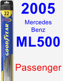 Passenger Wiper Blade for 2005 Mercedes-Benz ML500 - Hybrid