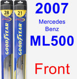 Front Wiper Blade Pack for 2007 Mercedes-Benz ML500 - Hybrid