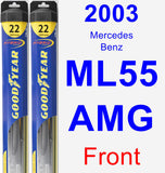 Front Wiper Blade Pack for 2003 Mercedes-Benz ML55 AMG - Hybrid