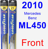 Front Wiper Blade Pack for 2010 Mercedes-Benz ML450 - Hybrid