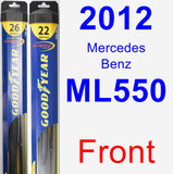 Front Wiper Blade Pack for 2012 Mercedes-Benz ML550 - Hybrid