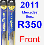 Front Wiper Blade Pack for 2011 Mercedes-Benz R350 - Hybrid