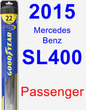 Passenger Wiper Blade for 2015 Mercedes-Benz SL400 - Hybrid