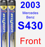 Front Wiper Blade Pack for 2003 Mercedes-Benz S430 - Hybrid