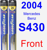 Front Wiper Blade Pack for 2004 Mercedes-Benz S430 - Hybrid
