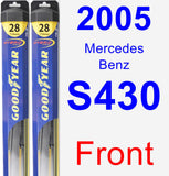 Front Wiper Blade Pack for 2005 Mercedes-Benz S430 - Hybrid