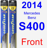 Front Wiper Blade Pack for 2014 Mercedes-Benz S400 - Hybrid