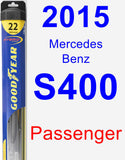 Passenger Wiper Blade for 2015 Mercedes-Benz S400 - Hybrid