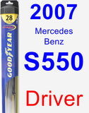 Driver Wiper Blade for 2007 Mercedes-Benz S550 - Hybrid