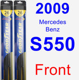 Front Wiper Blade Pack for 2009 Mercedes-Benz S550 - Hybrid