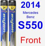 Front Wiper Blade Pack for 2014 Mercedes-Benz S550 - Hybrid