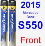 Front Wiper Blade Pack for 2015 Mercedes-Benz S550 - Hybrid