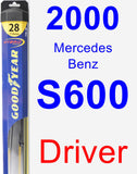 Driver Wiper Blade for 2000 Mercedes-Benz S600 - Hybrid