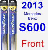 Front Wiper Blade Pack for 2013 Mercedes-Benz S600 - Hybrid