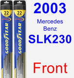 Front Wiper Blade Pack for 2003 Mercedes-Benz SLK230 - Hybrid