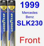 Front Wiper Blade Pack for 1999 Mercedes-Benz SLK230 - Hybrid