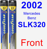 Front Wiper Blade Pack for 2002 Mercedes-Benz SLK320 - Hybrid