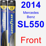 Front Wiper Blade Pack for 2014 Mercedes-Benz SL550 - Hybrid