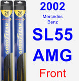 Front Wiper Blade Pack for 2002 Mercedes-Benz SL55 AMG - Hybrid