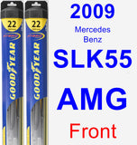 Front Wiper Blade Pack for 2009 Mercedes-Benz SLK55 AMG - Hybrid