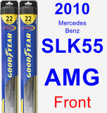 Front Wiper Blade Pack for 2010 Mercedes-Benz SLK55 AMG - Hybrid