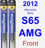 Front Wiper Blade Pack for 2012 Mercedes-Benz S65 AMG - Hybrid