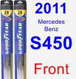 Front Wiper Blade Pack for 2011 Mercedes-Benz S450 - Hybrid