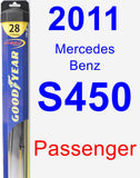 Passenger Wiper Blade for 2011 Mercedes-Benz S450 - Hybrid