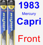 Front Wiper Blade Pack for 1983 Mercury Capri - Hybrid