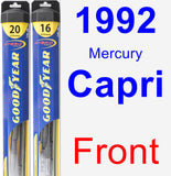 Front Wiper Blade Pack for 1992 Mercury Capri - Hybrid